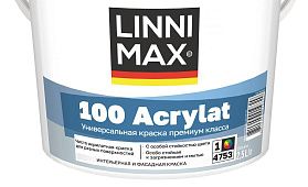 Краска водно-дисперсионная для фасадов и интерьерьеров Linnimax 100 Acrylat полуматовая, база 1